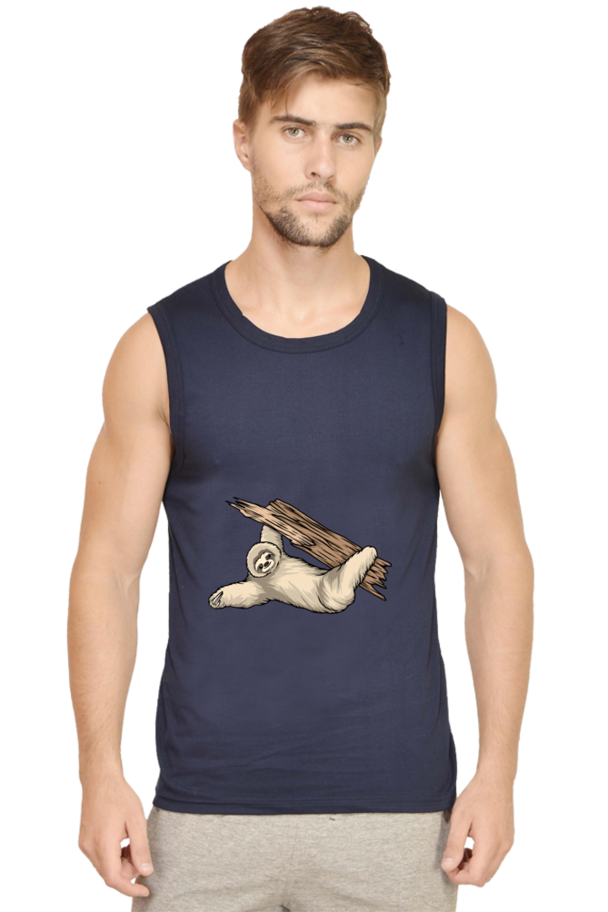 Men’s Sloth Gym Vest - waving baby