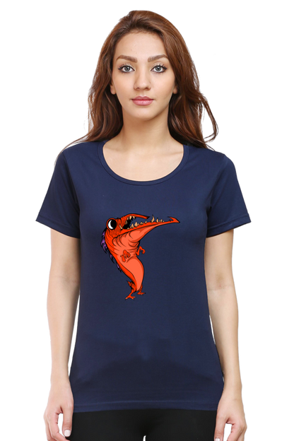Women’s Round Neck Printed Animal's & Monster's T-Shirts - dancing monster