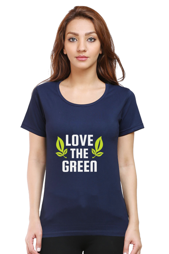 Women’s Round Neck Printed Gardening T-Shirts -   green