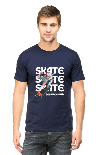 Skateboarding Unisex Cotton Round Neck T-shirt