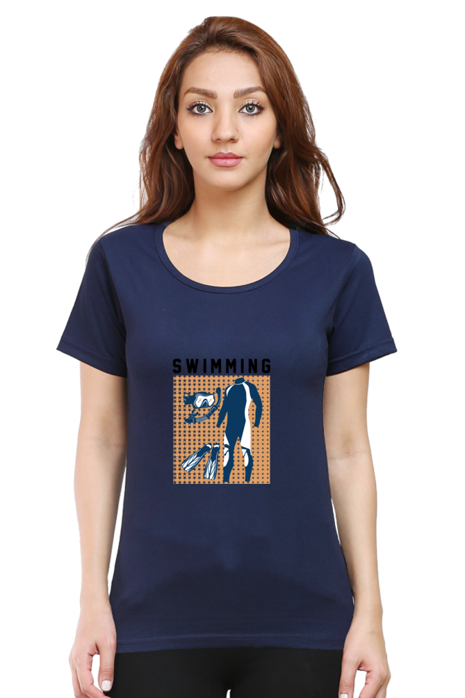 Women  Swimming Half Sleeve T-Shirt - Swimming