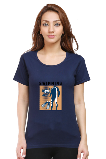 Women  Swimming Half Sleeve T-Shirt - Swimming