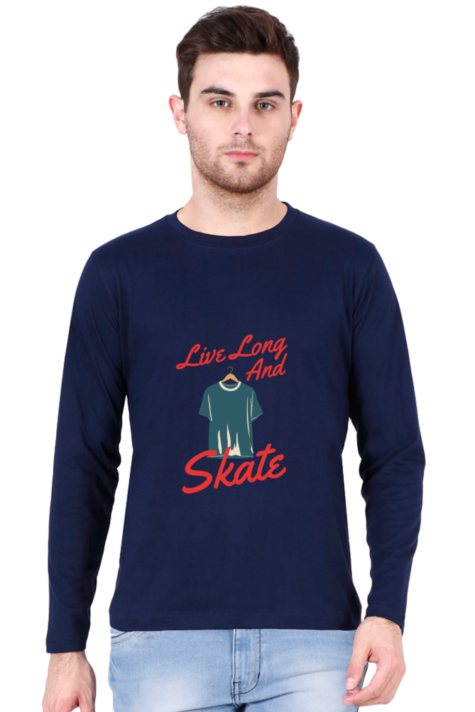 Men’s  Skateboard Full Sleeve - T Shirt - Live Long