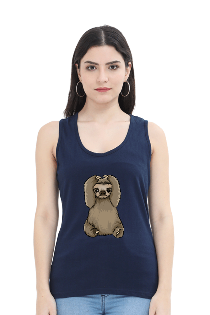 Women Sloth Tank Top - baby sloth