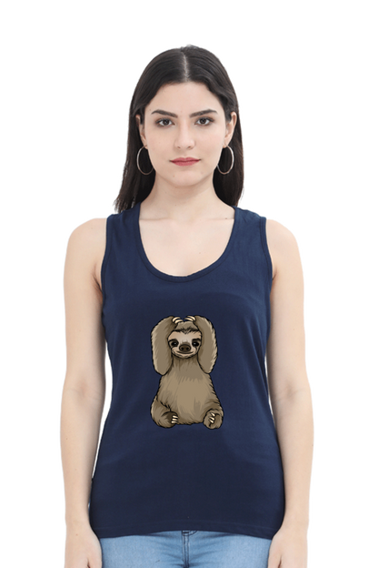 Women Sloth Tank Top - baby sloth