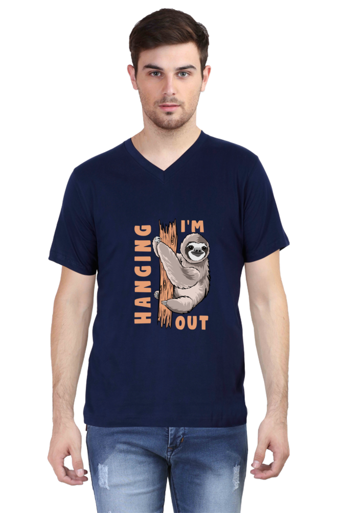 Men's Funny & Queen SVG V Neck T-Shirt - hanging