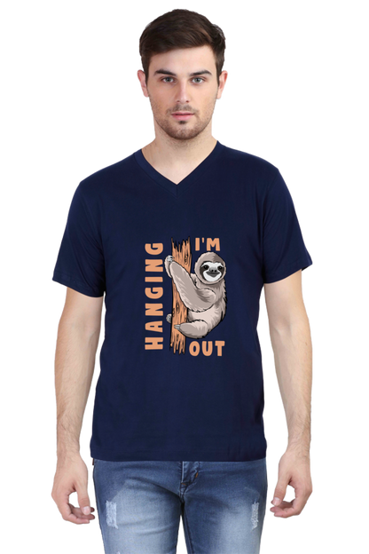 Men's Funny & Queen SVG V Neck T-Shirt - hanging