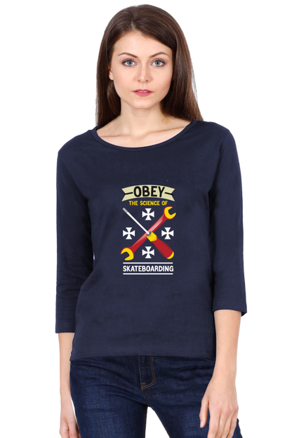 Women  Skateboard Full Sleeve T-Shirt - Obey