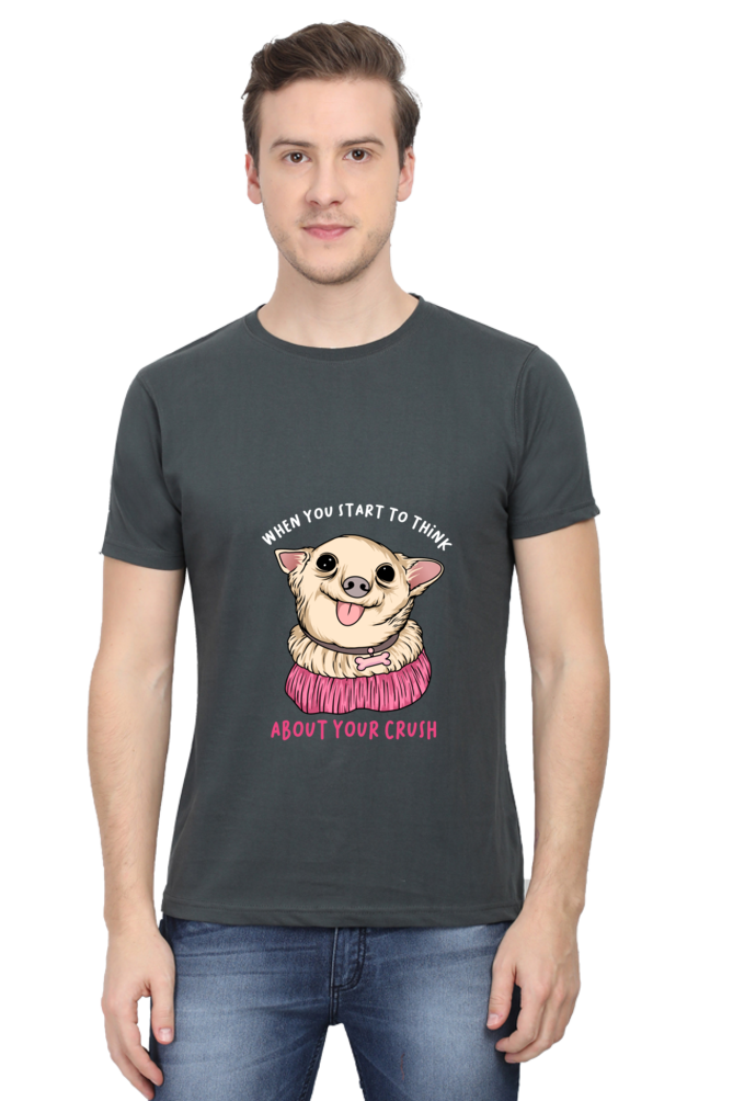 Men's Funny & Queen SVG Round Neck T-Shirt - crush