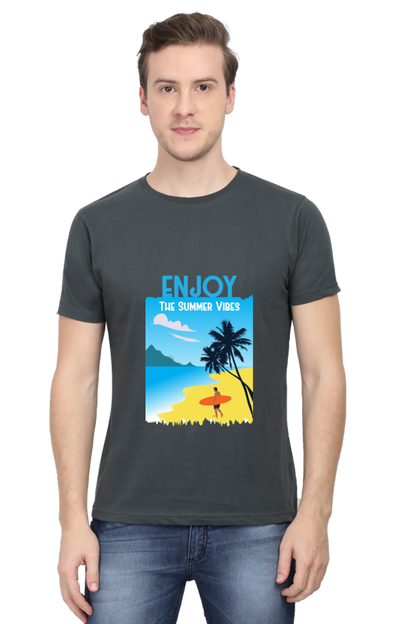 Men's Round Neck Summer T-Shirt - Vibe