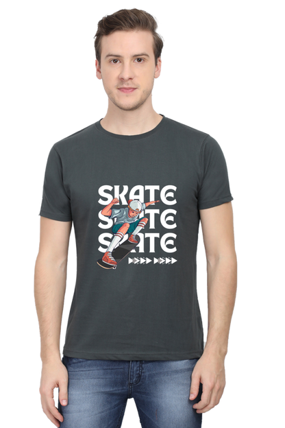 Skateboarding Unisex Cotton Round Neck T-shirt