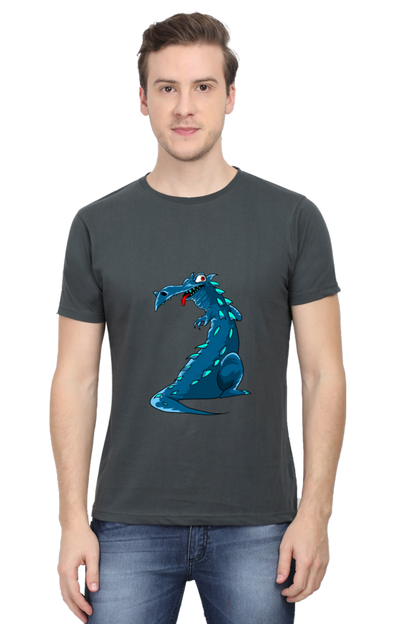 Men's Animal's & Monster's Cotton Round Neck T-Shirt - dinosaur
