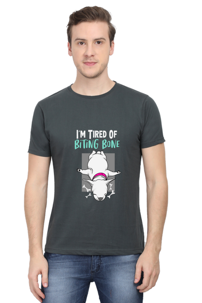 Men's Funny & Queen SVG Round Neck T-Shirt - biting