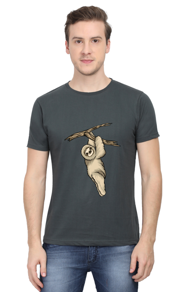 Men's Round Neck Sloth T-Shirt - play baby