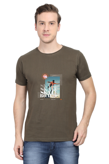Skateboarding Unisex Cotton Round Neck T-shirt