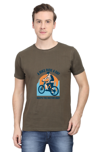 Men's Rider Cotton Round Neck T-Shirt - bike ride