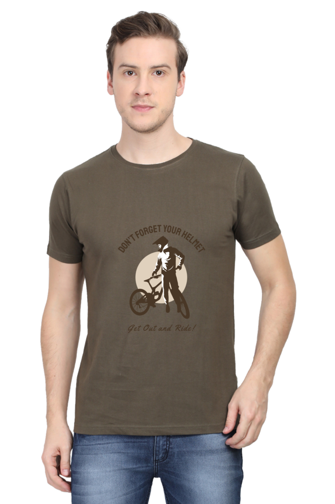Men's Rider Cotton Round Neck T-Shirt - helmet
