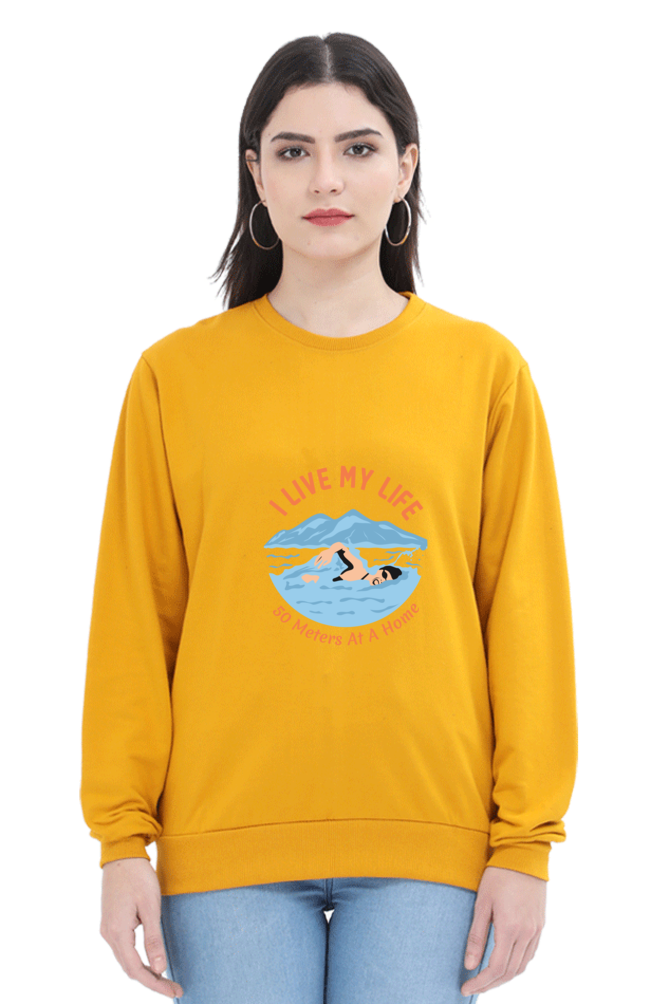 Women Swimming Sweatshirt - My Life