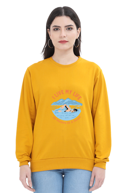 Women Swimming Sweatshirt - My Life