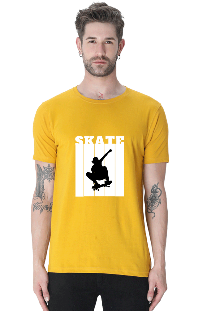 Skateboarding Unisex Cotton Round Neck T-shirt