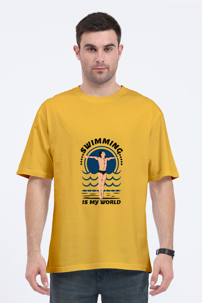 Men Swimming Oversized Classic T Shirt  - My World