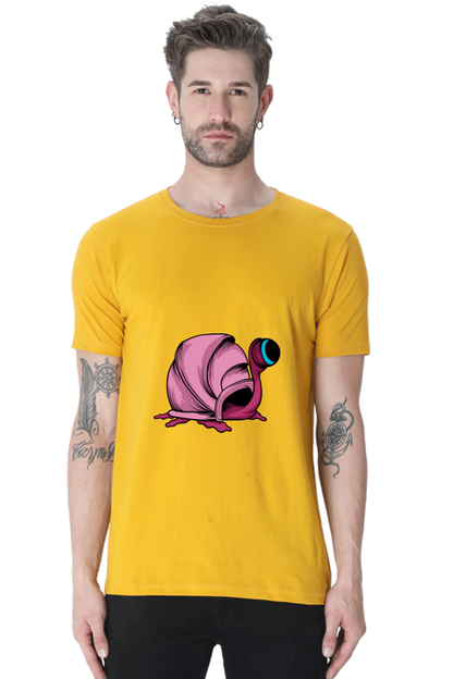 Men's Animal's & Monster's Cotton Round Neck T-Shirt - monster snail