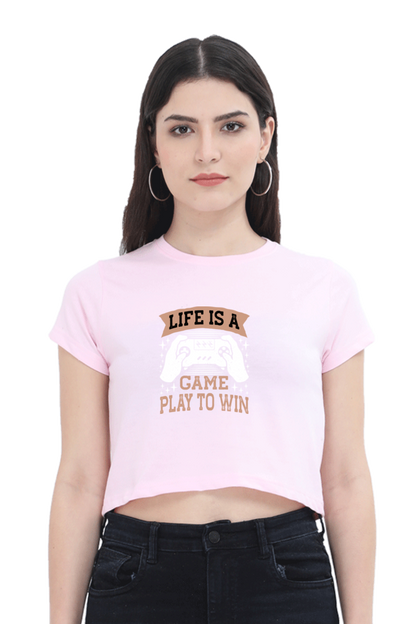 Women Gamer Crop Top - Life