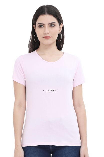 Women’s Round Neck Printed Minimalistic T-Shirts -  Classy