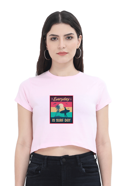 Women's Summer Crop Top - Surf Day