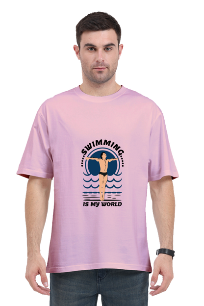 Men Swimming Oversized Classic T Shirt  - My World