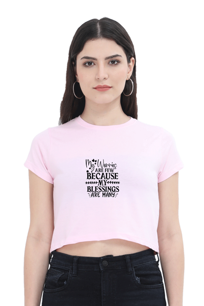Women Motivational Crop Top - Blessings