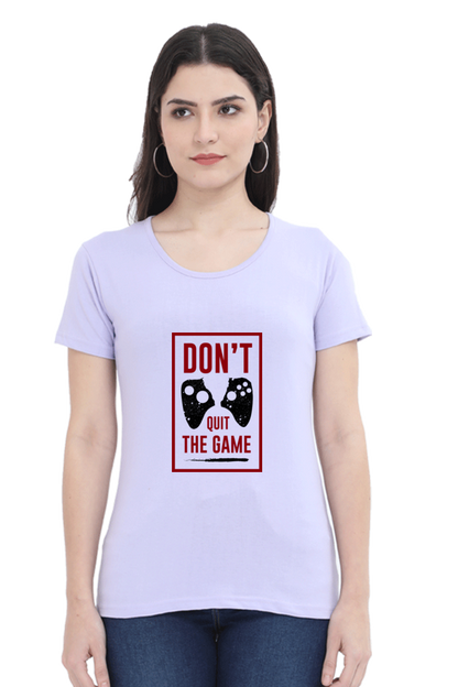 Women’s Round Neck Printed Gamer T-Shirts -  Quit