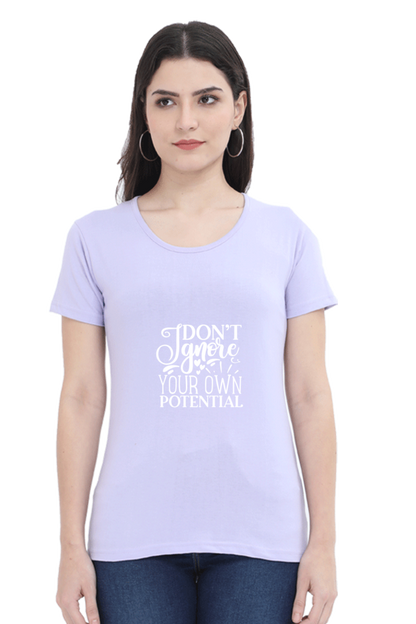 Women’s Round Neck Printed Motivational T-Shirts -  Potential
