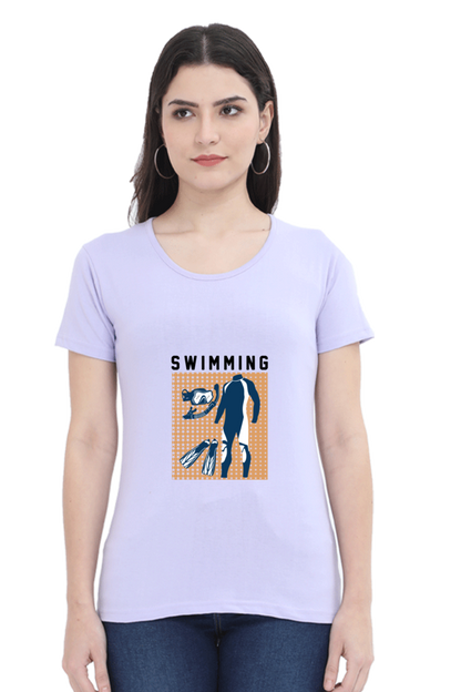 Women  Swimming Half Sleeve T-Shirt - Swimming