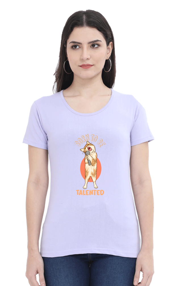 Women’s Round Neck Printed Funny & Queen SVG T-Shirts -  talented