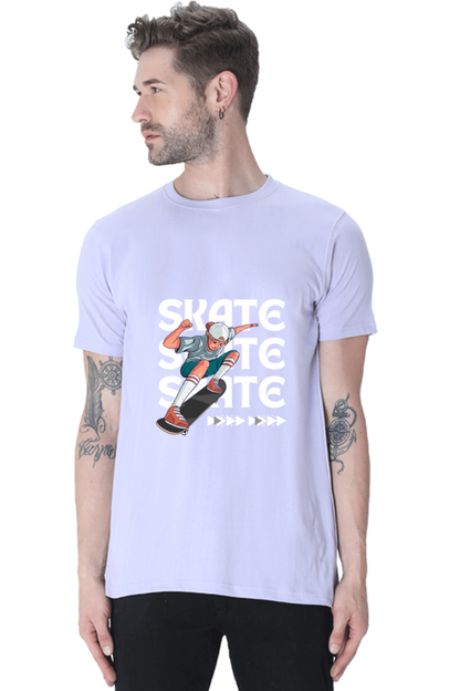 Skateboarding Unisex Cotton Round Neck T-shirt