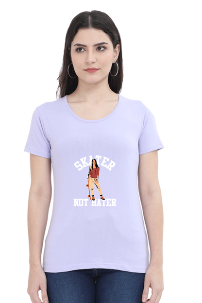 Women  Skateboard Half Sleeve T-Shirt -  Hater