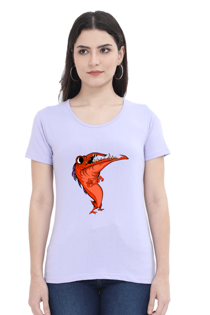 Women’s Round Neck Printed Animal's & Monster's T-Shirts - dancing monster