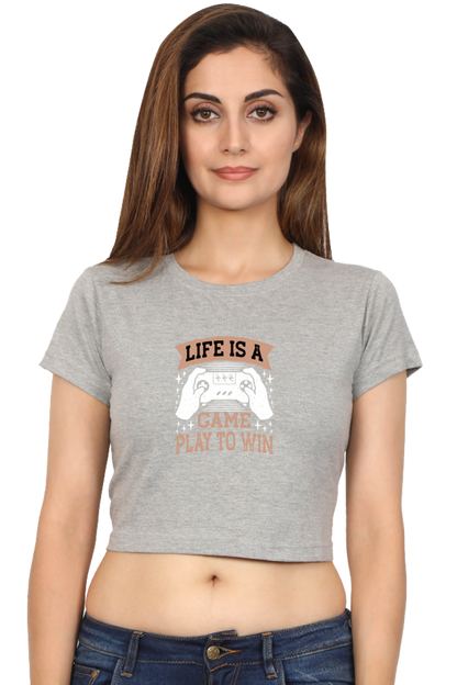 Women Gamer Crop Top - Life