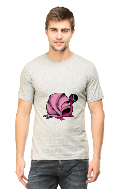 Men's Animal's & Monster's Cotton Round Neck T-Shirt - monster snail