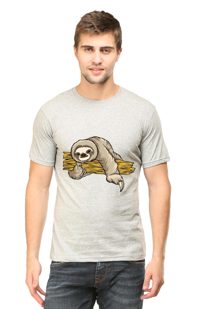 Men's Round Neck Sloth T-Shirt - Cuddle