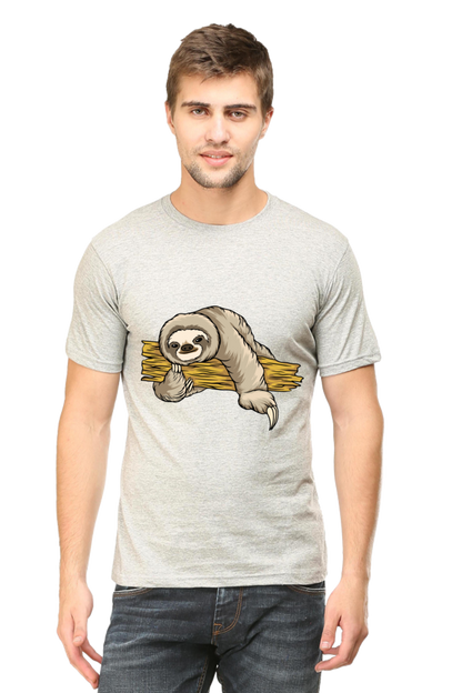 Men's Round Neck Sloth T-Shirt - Cuddle