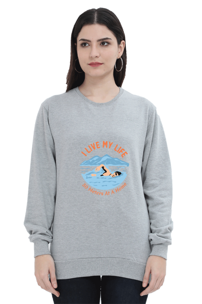 Women Swimming Sweatshirt - My Life