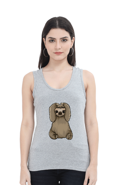 Women Sloth Tank Top - baby sloth