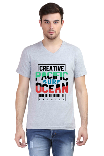 Men's V Neck T-Shirt - Pacific Ocean