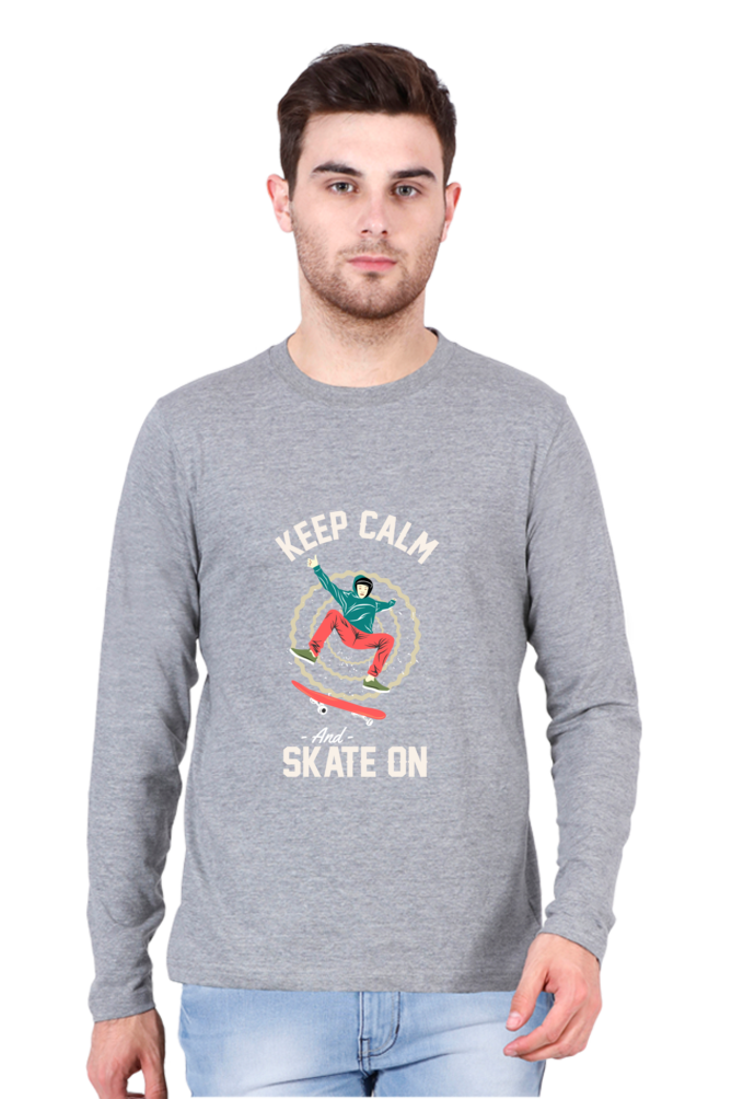 Men’s  Skateboard Full Sleeve - T Shirt  - Keep Calm