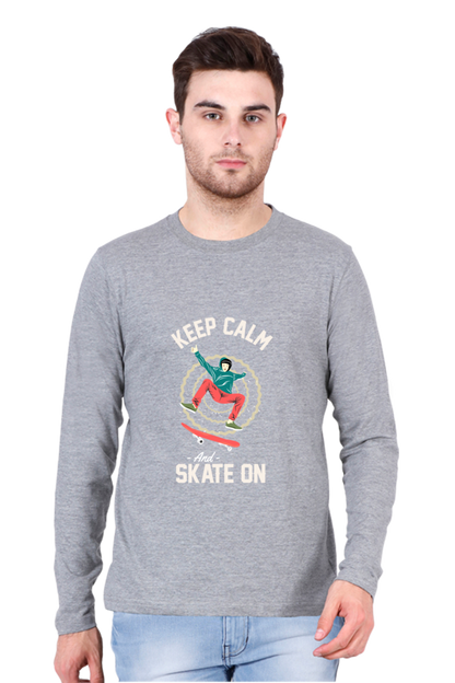 Men’s  Skateboard Full Sleeve - T Shirt  - Keep Calm