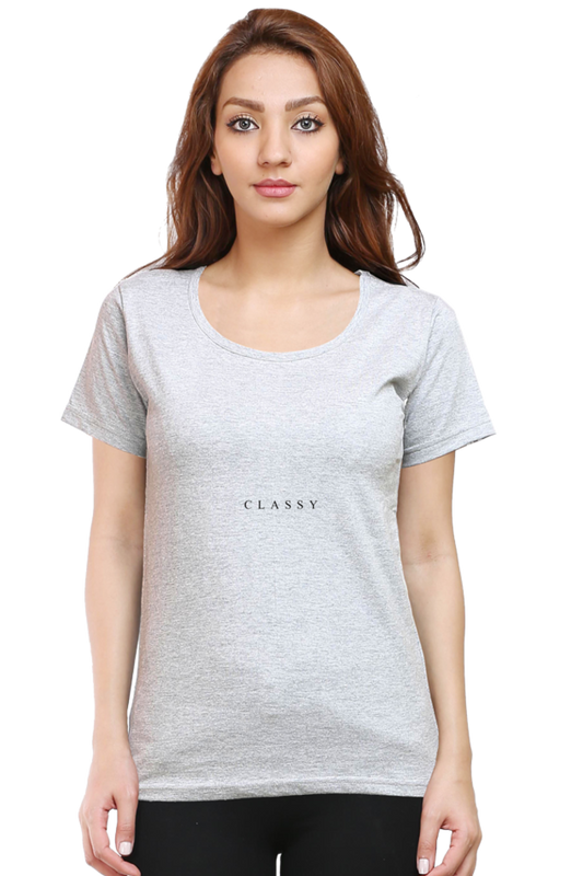Women’s Round Neck Printed Minimalistic T-Shirts -  Classy