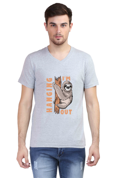 Men's Funny & Queen SVG V Neck T-Shirt - hanging