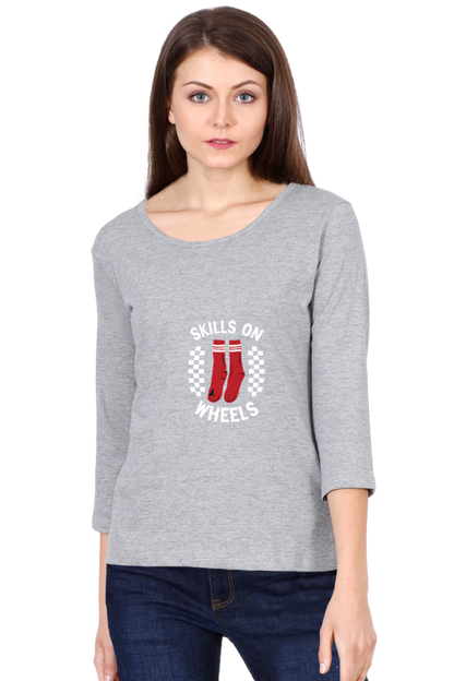Women  Skateboard Full Sleeve T-Shirt - Wheels